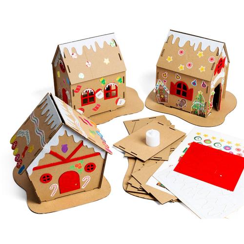 一折圣诞小屋饼干_儿童新年手工diy圣诞节纸盒小屋 创意粘贴冬天雪屋