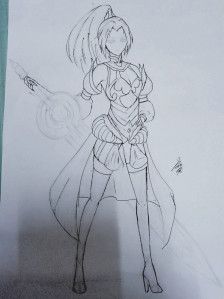 王者荣耀花木兰的简笔画