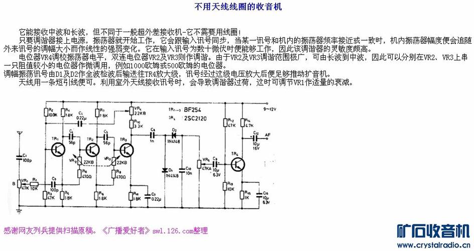 不用天线线圈的收音机
