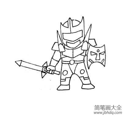 勇士背面简笔画