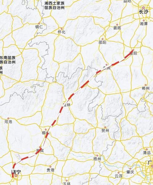 怀桂高铁设计时速350km/h,是国家级高铁通道"二连浩特至湛江高铁"的