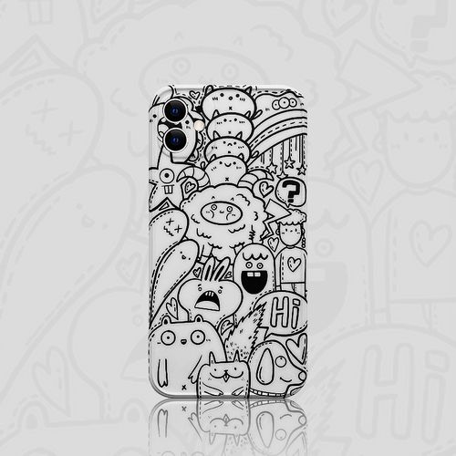 华洛芙 ins风卡通涂鸦xr苹果11手机壳iphonex软壳xsmax男女8plus硅胶7