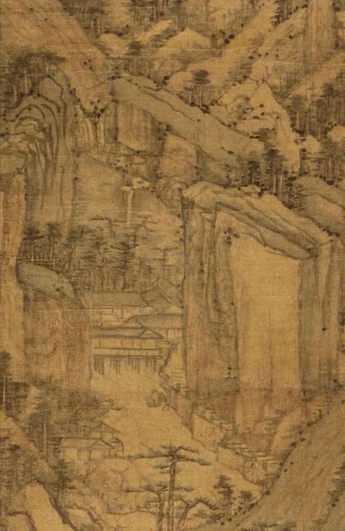 元 黄公望《天池石壁图》局部