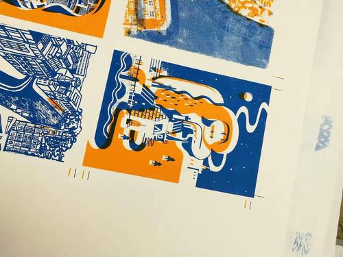 midlothian插画丝网印刷