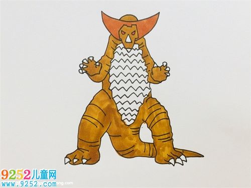 奥特曼简笔画,哥莫拉简笔画教程