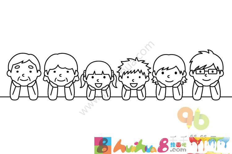 一家人简笔画,幸福的一家人简笔画,家庭成员简