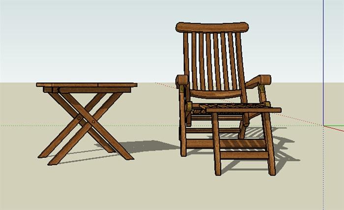 全木质详细椅子坐凳su模型[原创]