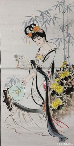 一组让人赏心悦目的手绘国画仕女图