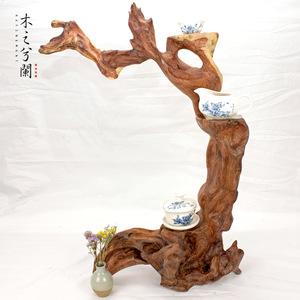 【木之兮阑】云南红河天然根艺精品 根雕壶架 茶壶茶杯根艺摆件