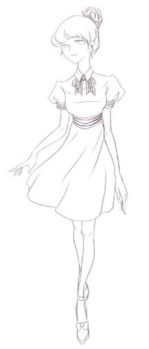 穿校服的儿童简笔画