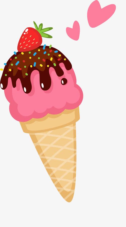 关键词 : 矢量,手绘,草莓冰激凌,冷饮,甜筒