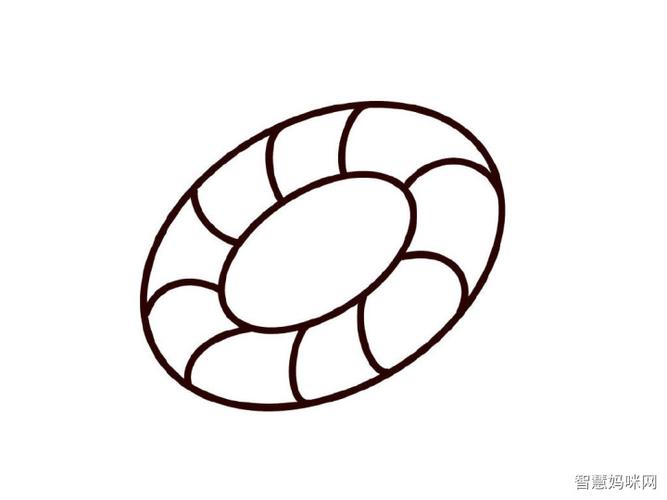 游泳圈简笔画教程
