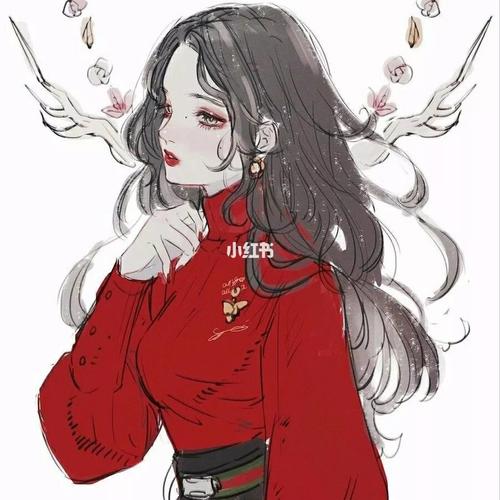 红色女生头像_女生头像_头像_头像分享_素材_头像