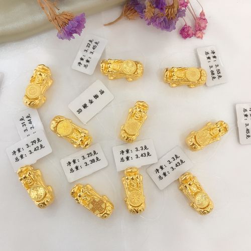 足金999纯黄金时来运转貔貅转运珠路路通配件diy手编送朋友工厂