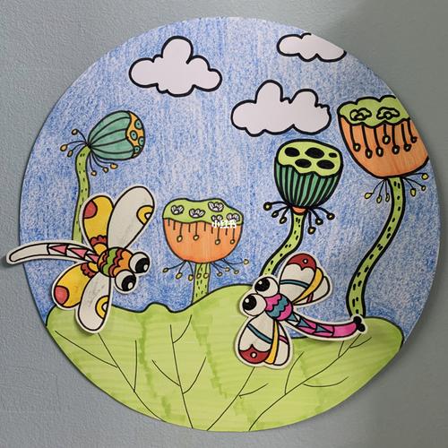 儿童画#蜻蜓_儿童画_人文_绘画