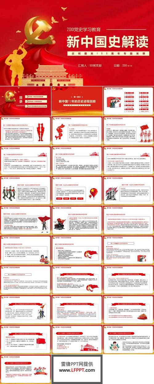 ppt模板 党政汇报 新中国史学习ppt 今日更新ppt