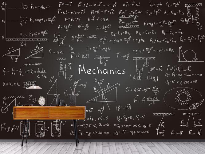 原创高清手绘物理公式工装背景墙壁画含ai分层版权可商用