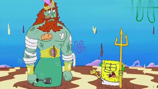 海绵宝宝:三叉戟不愿回到海神王身边……_新浪新闻