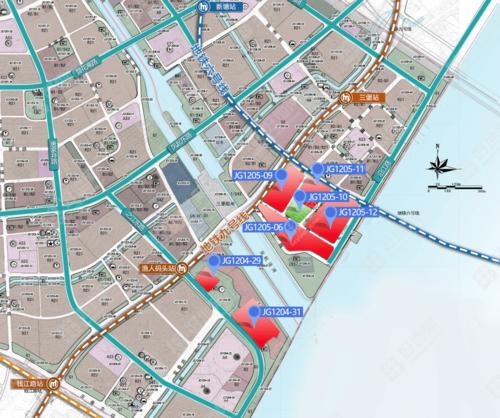 杭州市江干区景芳三堡单元内,京杭大运河与钱塘江交汇口西侧,钱江新城