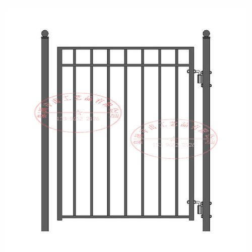 单开黑色平顶小铁门