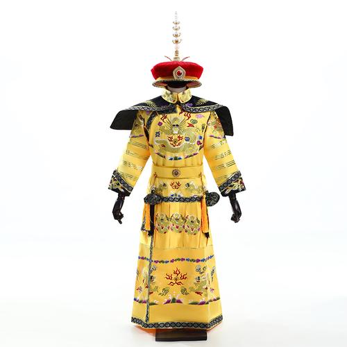 清朝古装绣龙皇上皇帝皇后帽子服装古代龙袍凤袍太子服舞台演出服