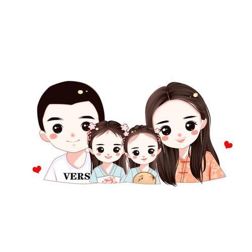 两个女儿的卡通头像