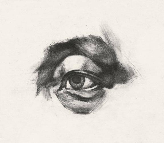 素描头像局部 眼睛,美术作品图库-美术宝图库