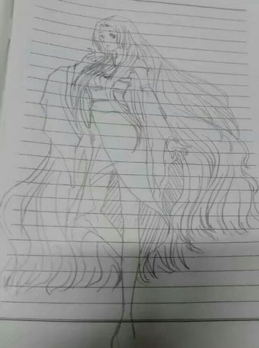 动漫人物简笔画,超美长发少女简笔画 人物简笔画