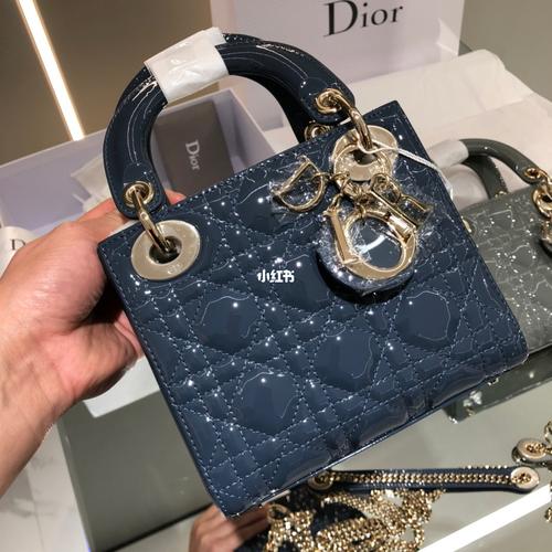 迪奥dior漆皮三格戴妃包牛仔蓝新色开箱实拍