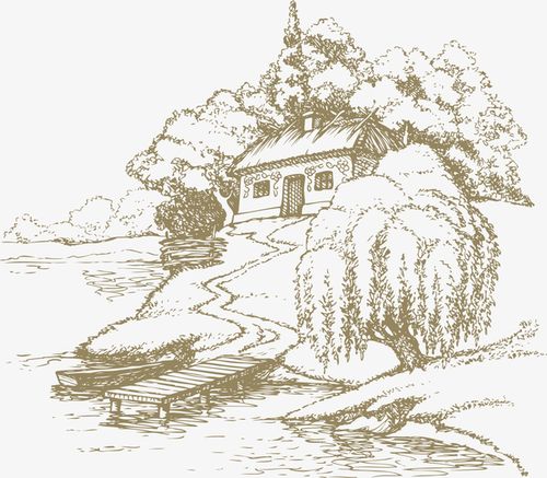 素描大自然风景