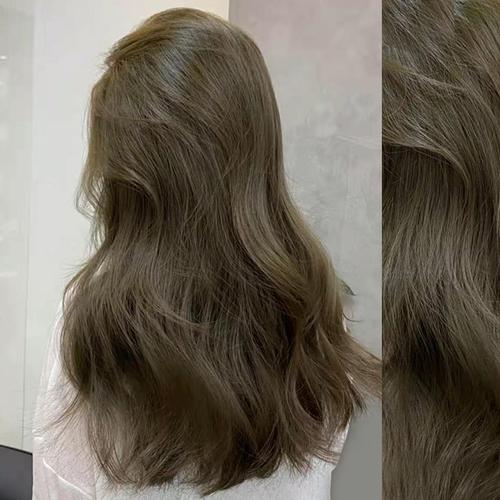 灰棕色染发剂2021流行色显白雾闷青色染头发膏女纯植物正品泡泡沫