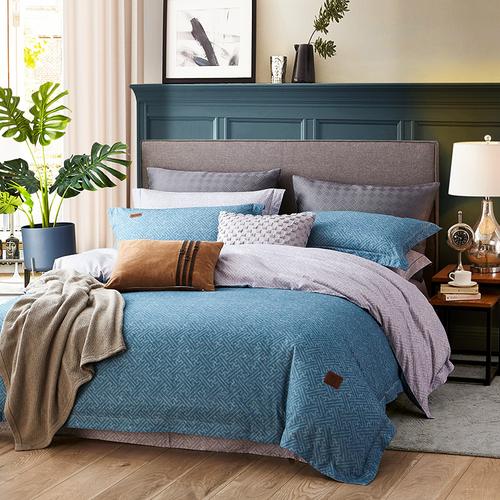 lovo乐蜗罗莱家纺床上四件套时尚风全棉纯棉被套床单套件单双人床视频