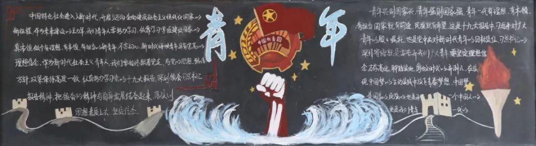 新时代新青年黑板报边框 - 我家的国庆手抄报