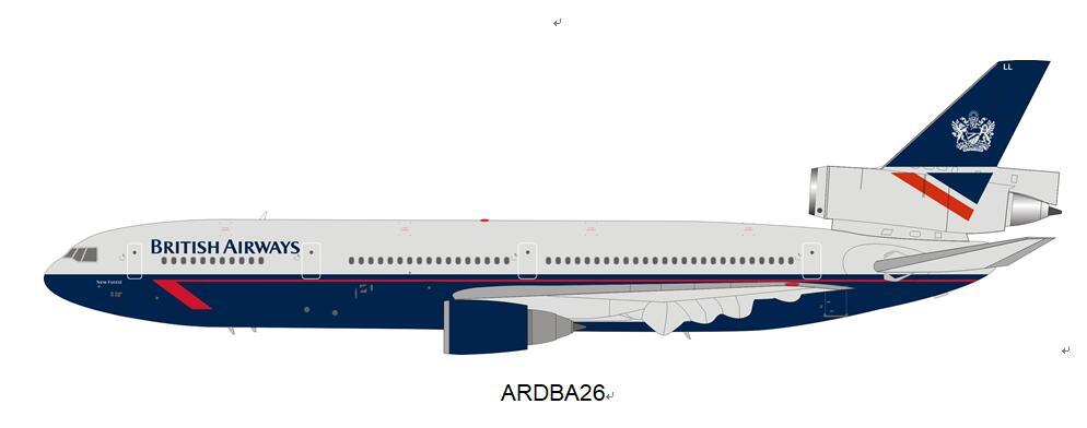 新品ard飞机模型合金材质英国航空麦道dc1030飞机模型