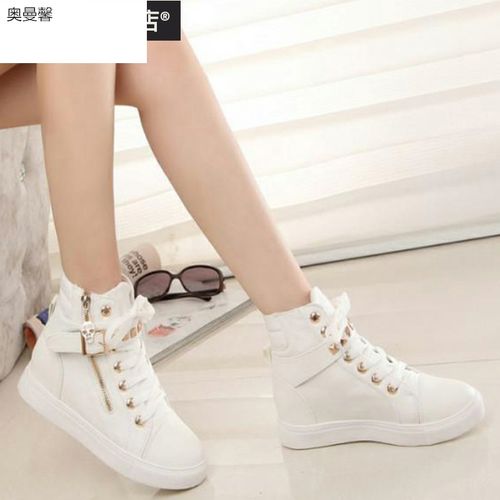 高邦平底布鞋夏女生高腰白球鞋少女板鞋初高中学生高帮帆布鞋单鞋