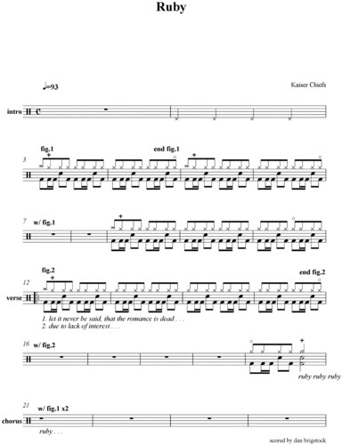 ruby架子鼓谱kaiserchiefs