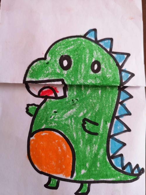 【新县香山幼儿园】大一班作品展"会张嘴的恐龙"