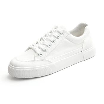 鞋女2021年夏季新款学生百搭帆布鞋子女休闲ulzzang平底板鞋白色35