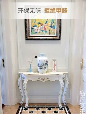 玄关柜欧式桌子靠墙端景台走廊边柜隔断客厅轻奢半圆进门入户装饰