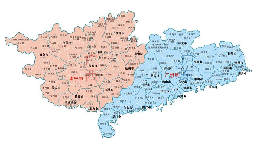 广东广西地图