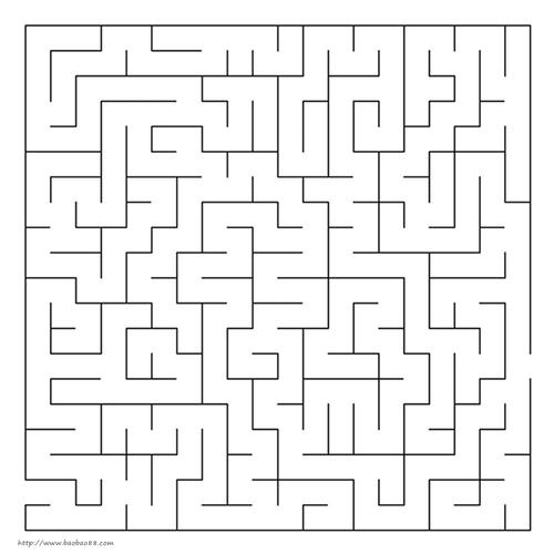 迷宫图片(中等难度)[7p]_字符图形简笔画(涂色图片)
