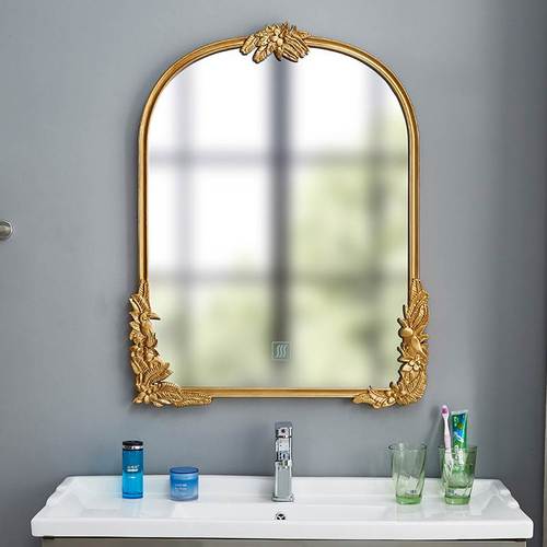 雾新制式古典法花复镜古子生雕定式浴镜室子镜卫镜挂间墙式美防镜