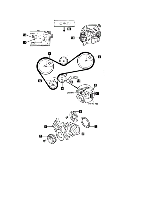 isuzu 五十铃柴油发动机正时皮带拆装及正时图.doc 3页
