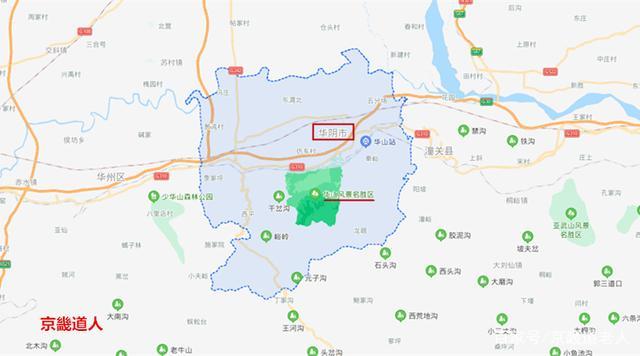 华阴位置图,位于华山之北
