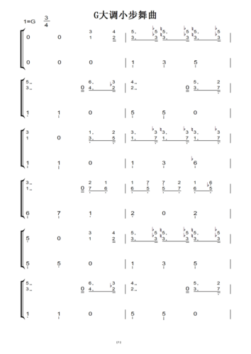 g大调小步舞曲-贝多芬-带指法 钢琴谱 钢琴双手简谱