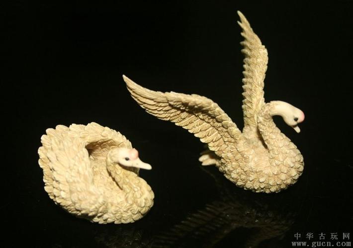 松山款xy精雕天鹅一对 - 中华古玩网 - 古董收藏,古玩收藏,古玩鉴定