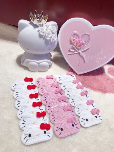 hello kitty钩织发夹