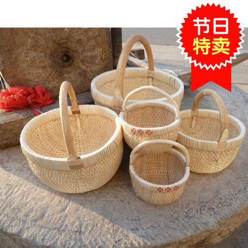 沂蒙手工带把手提篮 小园子小八斗 70年代独特手艺 原