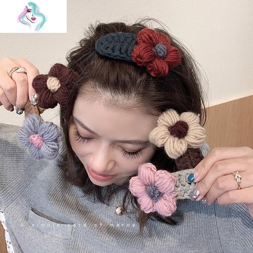 少女可爱头发夹子头饰网红发夹女韩国ins毛绒顶夹花朵