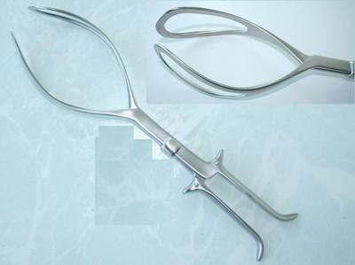 图特妇产科手术器械 中位产钳,底部带螺丝锁扣
